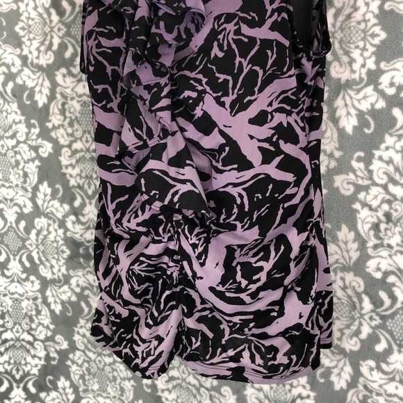 The Limited Rouched Purple & Black Ruffled Top - Picture 3 of 10
